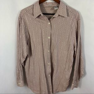 Bill Blass Top Women's Plus Size 1X Long Sleeve Shirt Plaid Flannel Western